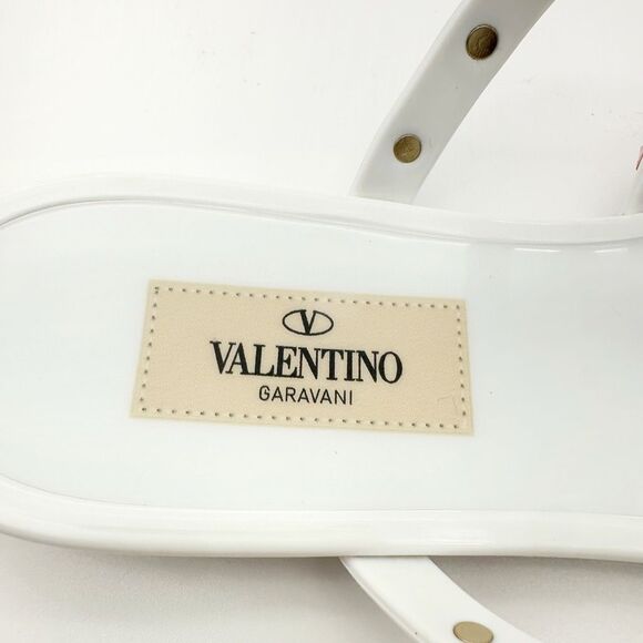 VALENTINO Pink Purple Rockstud Slide Sandal Size 37 Flat Caged Strap Rubber PVC - Picture 7 of 12